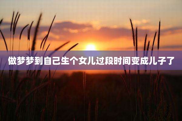 做梦梦到自己生个女儿过段时间变成儿子了