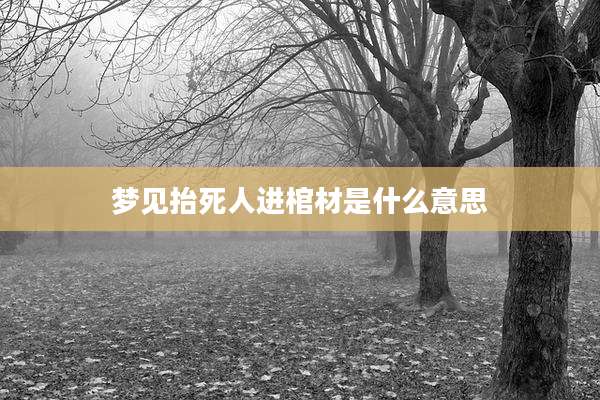 梦见抬死人进棺材是什么意思