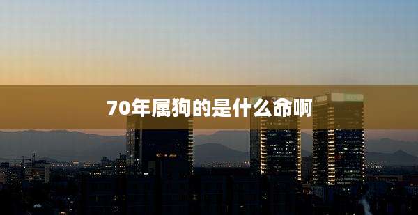 70年属狗的是什么命啊