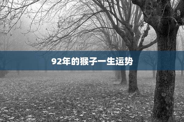 92年的猴子一生运势