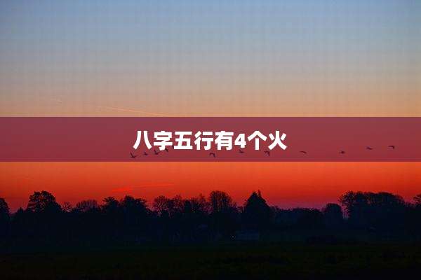 八字五行有4个火