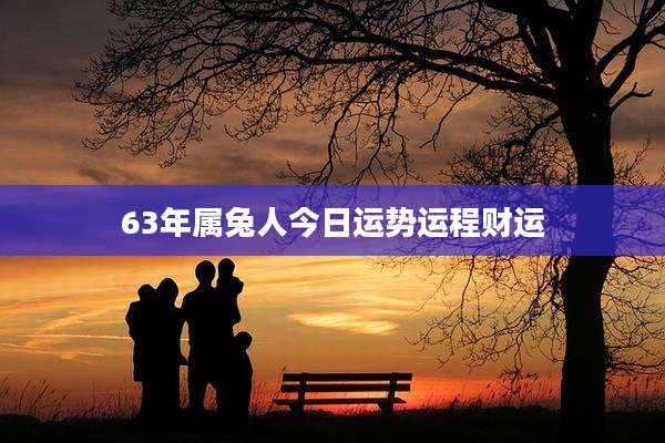 63年属兔人今日运势运程财运