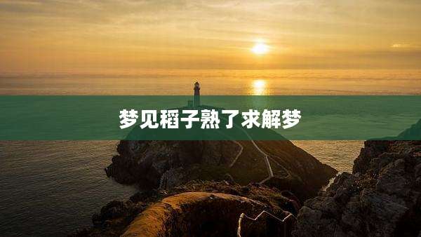 梦见稻子熟了求解梦
