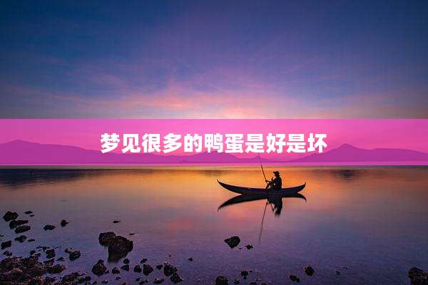 梦见很多的鸭蛋是好是坏