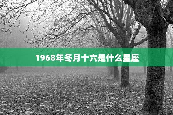 1968年冬月十六是什么星座