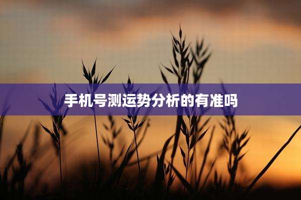 手机号测运势分析的有准吗