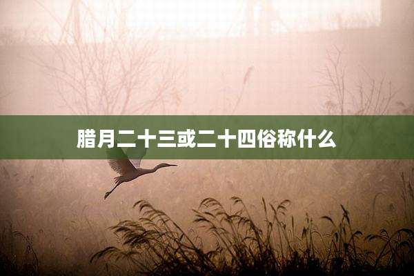 腊月二十三或二十四俗称什么
