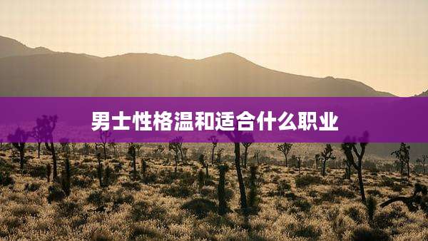 男士性格温和适合什么职业