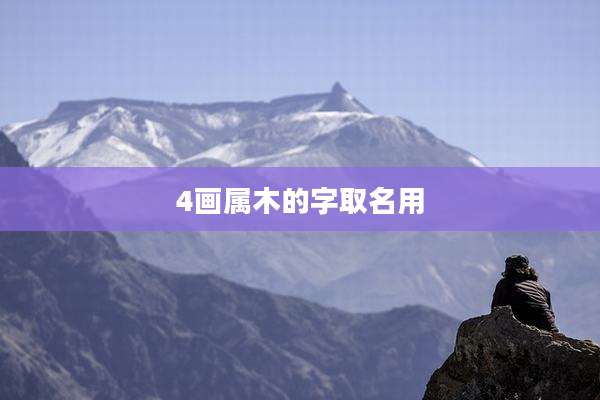 4画属木的字取名用