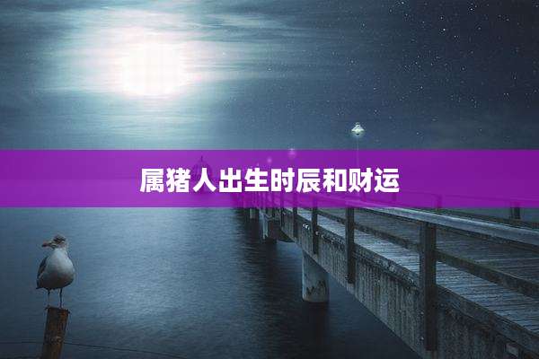 属猪人出生时辰和财运
