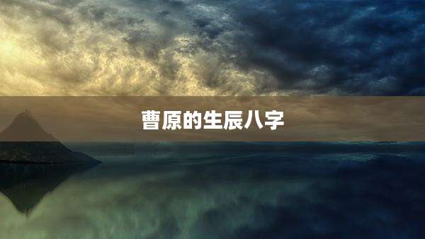 曹原的生辰八字
