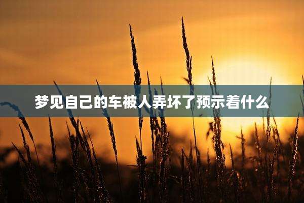 梦见自己的车被人弄坏了预示着什么