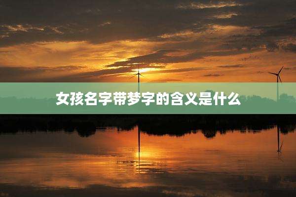 女孩名字带梦字的含义是什么