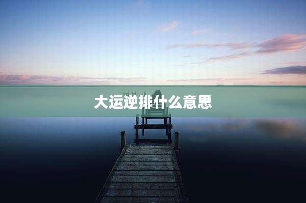 大运逆排什么意思