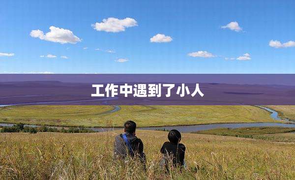 工作中遇到了小人