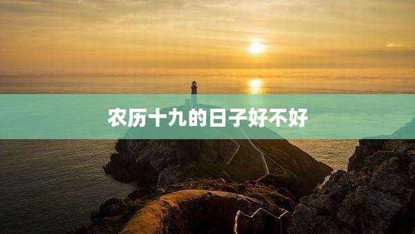 农历十九的日子好不好