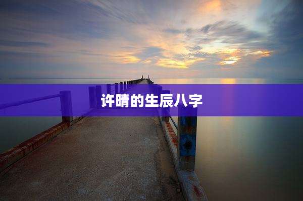 许晴的生辰八字