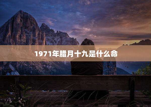 1971年腊月十九是什么命