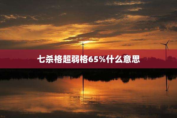 七杀格超弱格65%什么意思