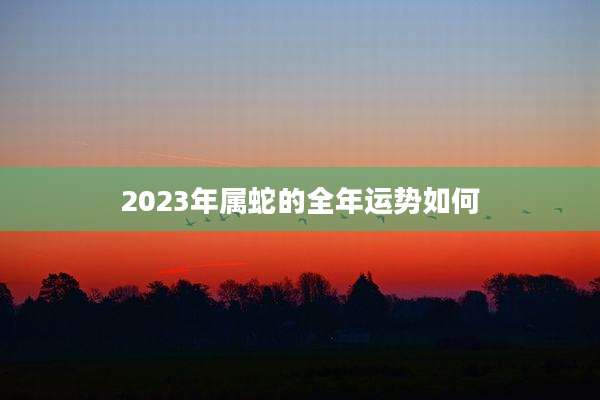 2023年属蛇的全年运势如何