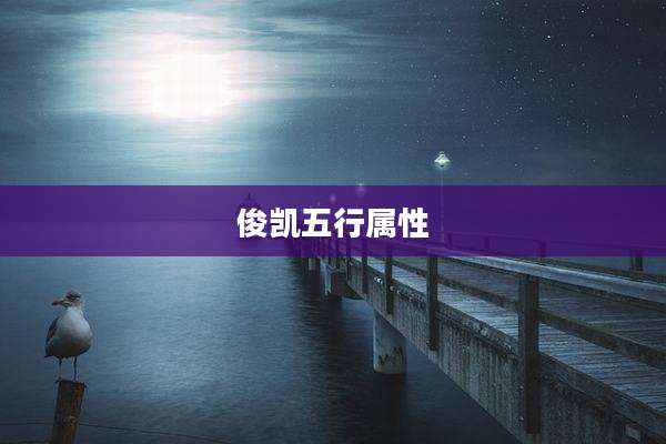 俊凯五行属性