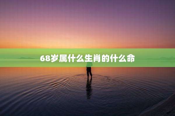 68岁属什么生肖的什么命