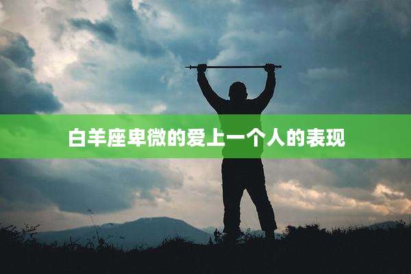 白羊座卑微的爱上一个人的表现