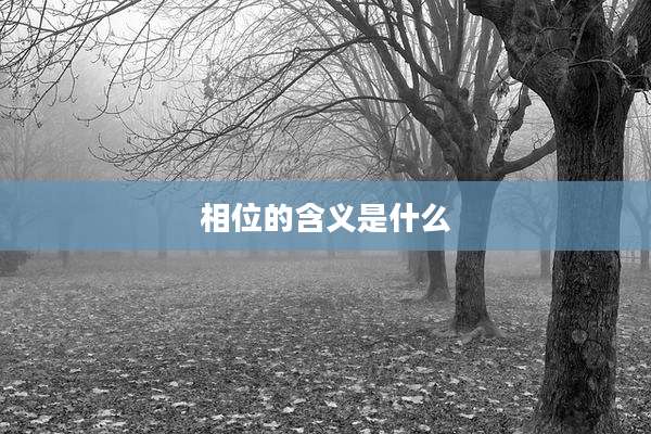 相位的含义是什么