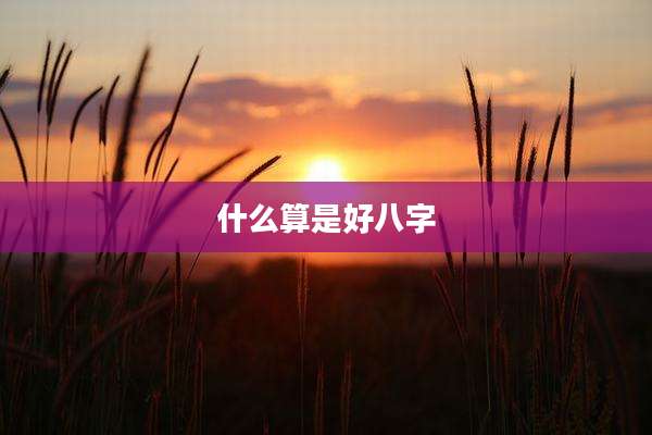 什么算是好八字