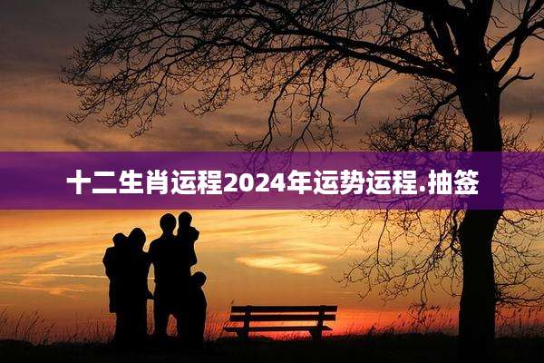 十二生肖运程2024年运势运程.抽签