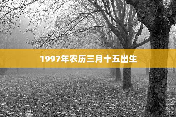 1997年农历三月十五出生