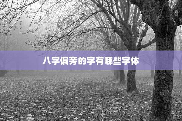八字偏旁的字有哪些字体