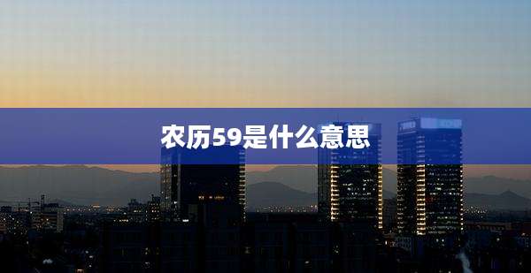 农历59是什么意思
