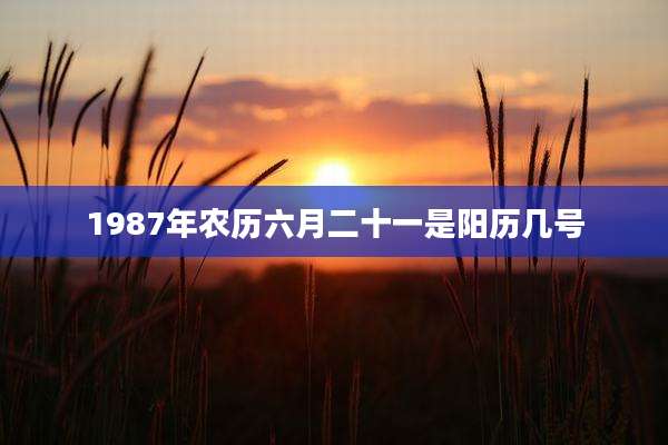 1987年农历六月二十一是阳历几号