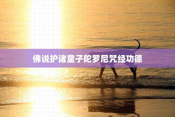 佛说护诸童子陀罗尼咒经功德