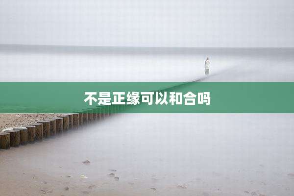 不是正缘可以和合吗