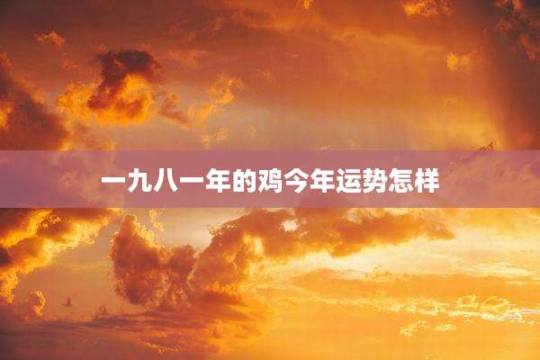 一九八一年的鸡今年运势怎样