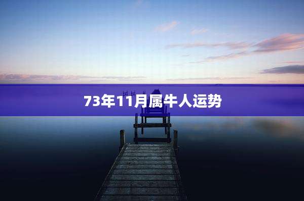 73年11月属牛人运势