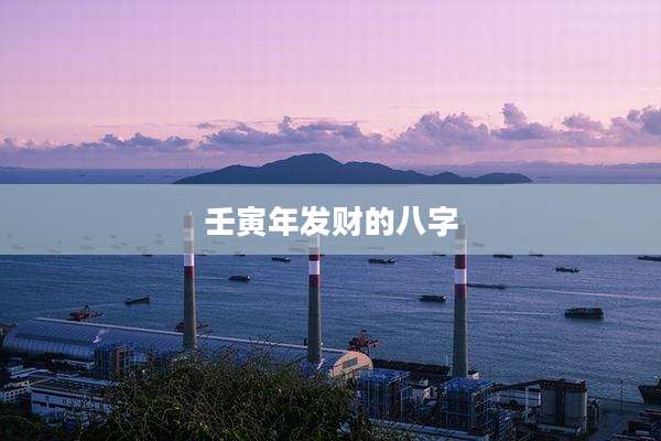 壬寅年发财的八字