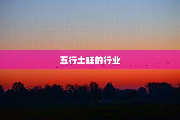 五行土旺的行业