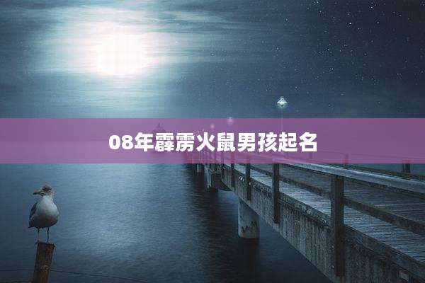 08年霹雳火鼠男孩起名