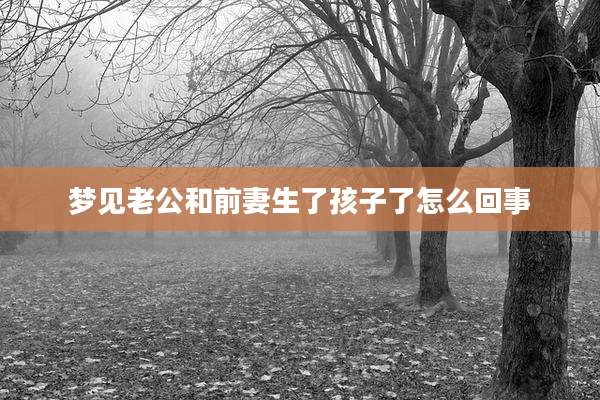 梦见老公和前妻生了孩子了怎么回事