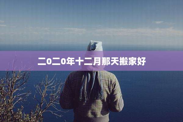二0二0年十二月那天搬家好