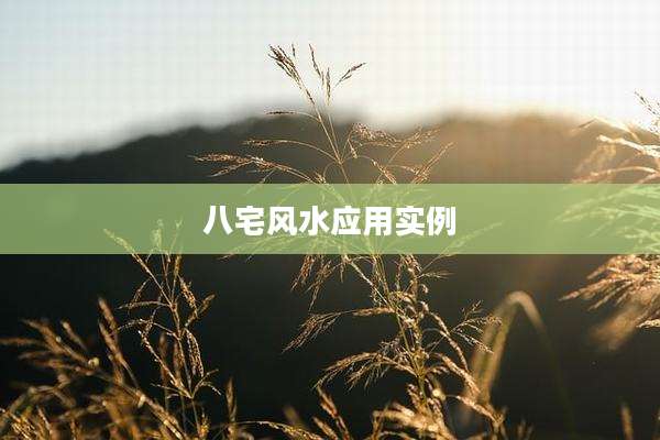 八宅风水应用实例