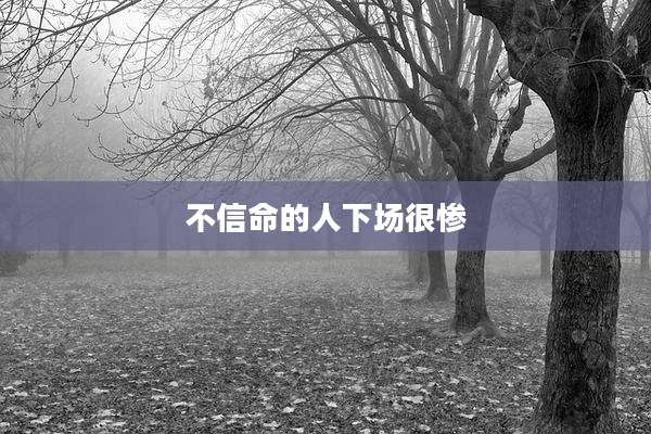 不信命的人下场很惨