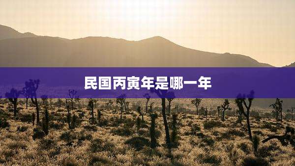 民国丙寅年是哪一年