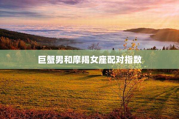 巨蟹男和摩羯女座配对指数