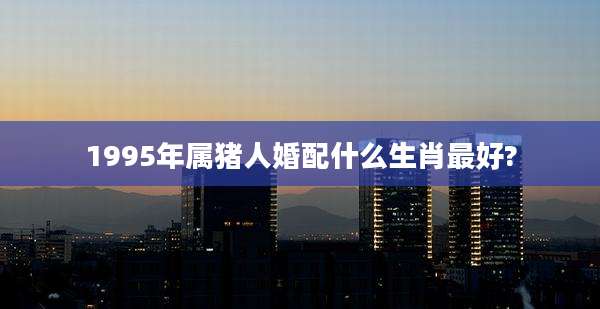 1995年属猪人婚配什么生肖最好?