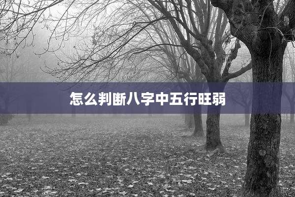 怎么判断八字中五行旺弱