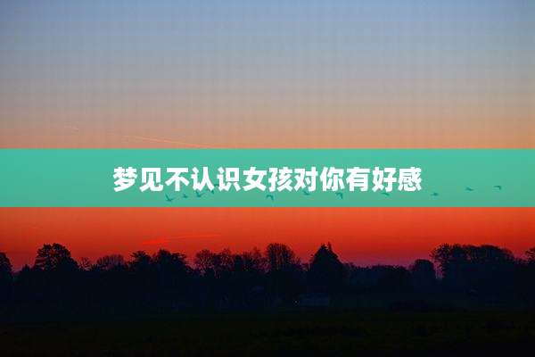 梦见不认识女孩对你有好感